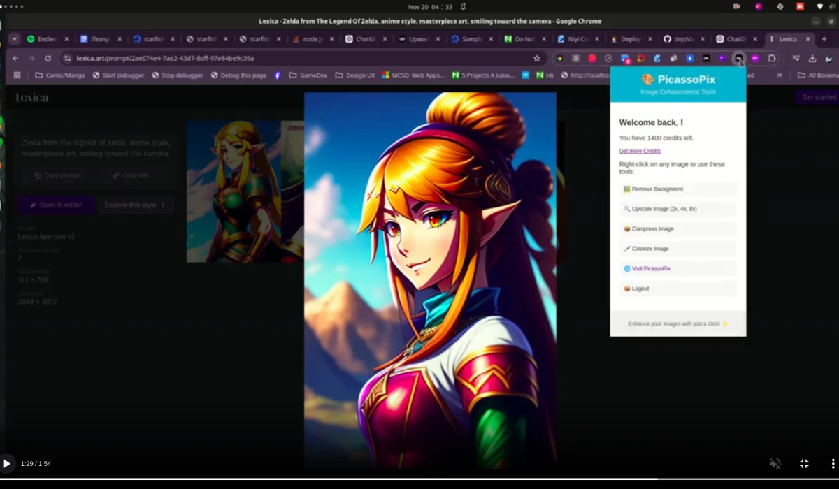 Picstart Image Enhancement extension