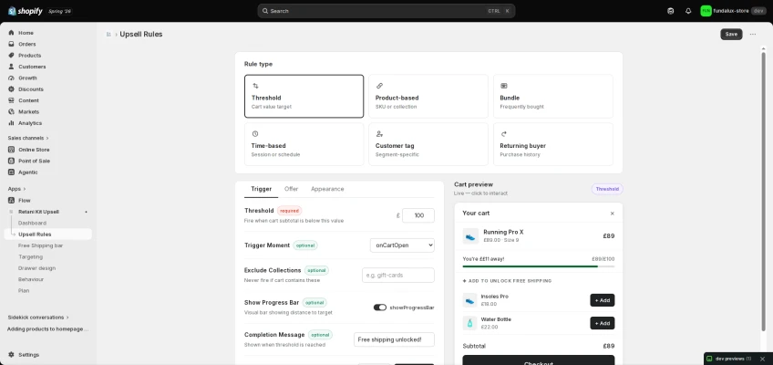 Shopify App Development: Building an Upsell Engine