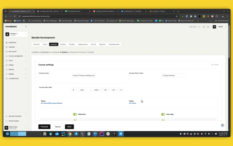 Retani: Moodle 5.3 theme screenshot