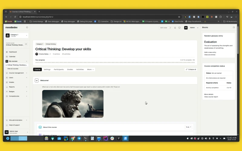 Retani: Moodle 5.3 theme screenshot